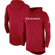 Wholesale Cheap Nike Houston Texans Red Sideline Slub Performance Hooded Long Sleeve T-Shirt