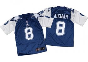 Wholesale Cheap Nike Cowboys #8 Troy Aikman Navy Blue/White Throwback Men\'s Stitched NFL Elite Jersey