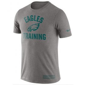 Wholesale Cheap Men\'s Philadelphia Eagles Nike Heathered Gray Training Performance T-Shirt