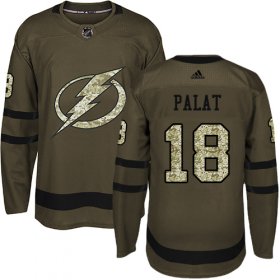 Wholesale Cheap Adidas Lightning #18 Ondrej Palat Green Salute to Service Stitched NHL Jersey