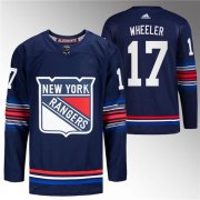 Cheap Men's New York Rangers #17 Blake Wheeler Navy Stitched Jersey