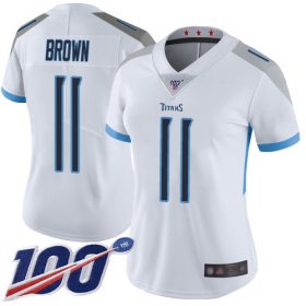 Wholesale Cheap Nike Titans #11 A.J. Brown White Women\'s Stitched NFL 100th Season Vapor Limited Jersey