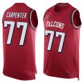 Wholesale Cheap Nike Falcons #77 James Carpenter Red Team Color Men's Stitched NFL Limited Tank Top Jersey