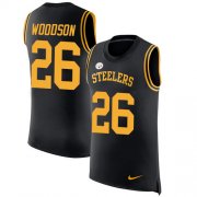 Wholesale Cheap Nike Steelers #26 Rod Woodson Black Team Color Men's Stitched NFL Limited Rush Tank Top Jersey