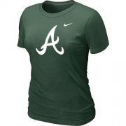 Wholesale Cheap Women's Atlanta Braves Heathered Nike Dark Green Blended T-Shirt