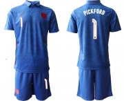 Wholesale Cheap Men 2020-2021 European Cup England away blue 1 Nike Soccer Jersey