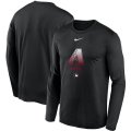 Wholesale Cheap Men's Arizona Diamondbacks Nike Black Authentic Collection Legend Performance Long Sleeve T-Shirt