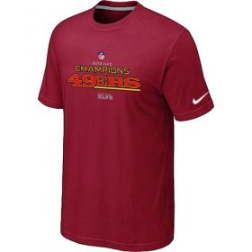 Wholesale Cheap Men\'s Nike San Francisco 49ers 2012 NFC Conference Champions Trophy Collection Long T-Shirt Red