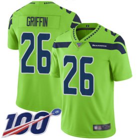 Wholesale Cheap Nike Seahawks #26 Shaquem Griffin Green Men\'s Stitched NFL Limited Rush 100th Season Jersey