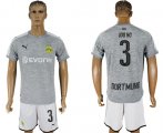 Wholesale Cheap Dortmund #3 Joo Ho Grey Soccer Club Jersey