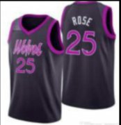 Wholesale Cheap Men's Minnesota Timberwolves #25 Derrick Rose Nike Purple 2019 Swingman Jersey City Edition