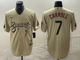 Cheap Men's Arizona Diamondbacks #7 Corbin Carroll Number 2021 Gold City Connect Cool Base Stitched Jerseys
