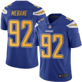 Wholesale Cheap Nike Chargers #92 Brandon Mebane Electric Blue Men\'s Stitched NFL Limited Rush Jersey