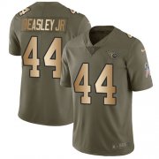 Wholesale Cheap Nike Titans #44 Vic Beasley Jr Olive/Gold Men's Stitched NFL Limited 2017 Salute To Service Jersey