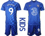 Wholesale Cheap Youth 2021-2022 Club Chelsea FC home blue 9 Nike Soccer Jerseys