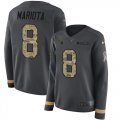 Wholesale Cheap Nike Titans #8 Marcus Mariota Anthracite Salute to Service Women's Stitched NFL Limited Therma Long Sleeve Jersey