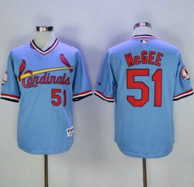 Wholesale Cheap Cardinals #51 Willie McGee Blue Cooperstown Throwback Stitched MLB Jersey