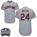 Wholesale Cheap Indians #24 Andrew Miller Grey Flexbase Authentic Collection 2016 World Series Bound Stitched MLB Jersey