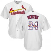 Wholesale Cheap Cardinals #24 Whitey Herzog White Team Logo Fashion Stitched MLB Jersey