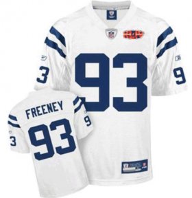 Wholesale Cheap Colts #93 Dwight Freeney White With Super Bowl Patch Stitched NFL Jersey