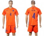 Wholesale Cheap Holland #4 Blind Home Soccer Country Jersey