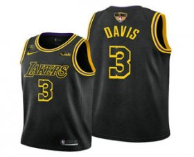 Wholesale Cheap Men\'s Los Angeles Lakers #3 Anthony Davis 2020 Black Finals Stitched NBA Jersey