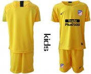 Wholesale Cheap Atletico Madrid Blank Yellow Goalkeeper Kid Soccer Club Jersey