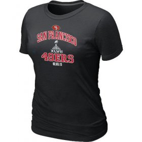 Wholesale Cheap Women\'s San Francisco 49ers Super Bowl XLVII Heart & Soul T-Shirt Black