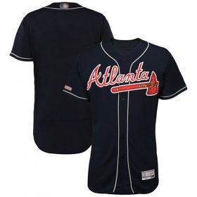 Wholesale Cheap Braves Blank Navy Blue Flexbase Authentic Collection Stitched MLB Jersey