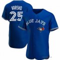 Cheap Men's Toronto Blue Jays #25 Daulton Varsho Royal Flex Base Stitched Baseball Jersey