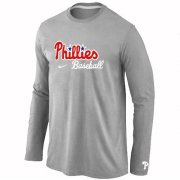 Wholesale Cheap Philadelphia Phillies Long Sleeve MLB T-Shirt Grey
