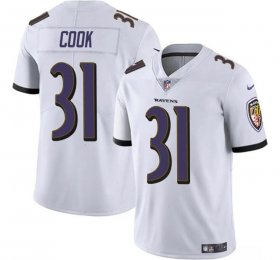 Cheap Men\'s Baltimore Ravens #31 Dalvin Cook White Vapor Limited Football Stitched Jersey