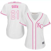 Wholesale Cheap Royals #21 Lucas Duda White/Pink Fashion Women's Stitched MLB Jersey