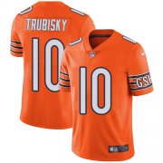 Wholesale Cheap Nike Bears #10 Mitchell Trubisky Orange Men's Stitched NFL Limited Rush Jersey