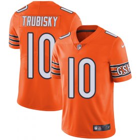 Wholesale Cheap Nike Bears #10 Mitchell Trubisky Orange Men\'s Stitched NFL Limited Rush Jersey