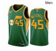 Wholesale Cheap Men Utah Jazz 45 Donovan Mitchell Green NBA Swingman 2020 21 Earned Edition Jersey