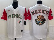 Wholesale Cheap Men's Mexico Baseball 2023 White Team Big Logo World Baseball Classic Stitched Jersey