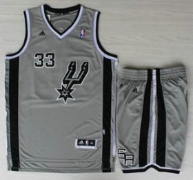 Wholesale Cheap San Antonio Spurs #33 Boris Diaw Grey Revolution 30 Swingman NBA Jersey Short Suits