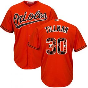 Wholesale Cheap Orioles #30 Chris Tillman Orange Team Logo Fashion Stitched MLB Jersey