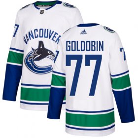Wholesale Cheap Adidas Canucks #77 Nikolay Goldobin White Road Authentic Stitched NHL Jersey