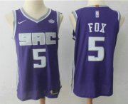 Wholesale Cheap Men's Sacramento Kings #5 De'Aaron Fox Purple 2017-2018 Nike Authentic Stitched NBA Jersey