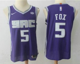 Wholesale Cheap Men\'s Sacramento Kings #5 De\'Aaron Fox Purple 2017-2018 Nike Authentic Stitched NBA Jersey