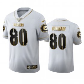 Wholesale Cheap Green Bay Packers #80 Jimmy Graham Men\'s Nike White Golden Edition Vapor Limited NFL 100 Jersey