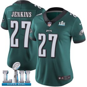 Wholesale Cheap Nike Eagles #27 Malcolm Jenkins Midnight Green Team Color Super Bowl LII Women\'s Stitched NFL Vapor Untouchable Limited Jersey