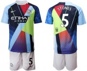 Wholesale Cheap Manchester City #5 Stones Nike Cooperation 6th Anniversary Celebration Soccer Club Jersey