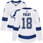 Cheap Adidas Lightning #18 Ondrej Palat White Road Authentic Women's Stitched NHL Jersey