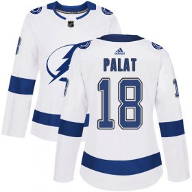 Cheap Adidas Lightning #18 Ondrej Palat White Road Authentic Women\'s Stitched NHL Jersey
