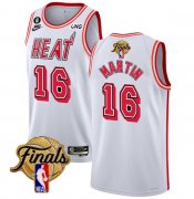 Wholesale Cheap Men's Miami Heat #16 Caleb Martin White 2023 Finals Classic Edition With NO.6 Patch Stitched Basketball Jersey