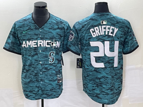 Wholesale Cheap Men\'s Seattle Mariners #24 Ken Griffey Teal 2023 All Star Cool Base Stitched Jersey