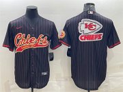 Wholesale Cheap Men's Kansas City Chiefs Black Team Big Logo With Patch Cool Base Stitched Baseball Jersey